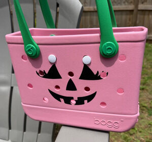 BOGG Bag Bitty Bag Halloween bag Pink Halloween Jack O Lantern Green Handle New